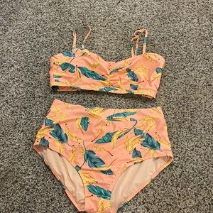 Mott 50 NWOT Large Banana print High Waist Bikini